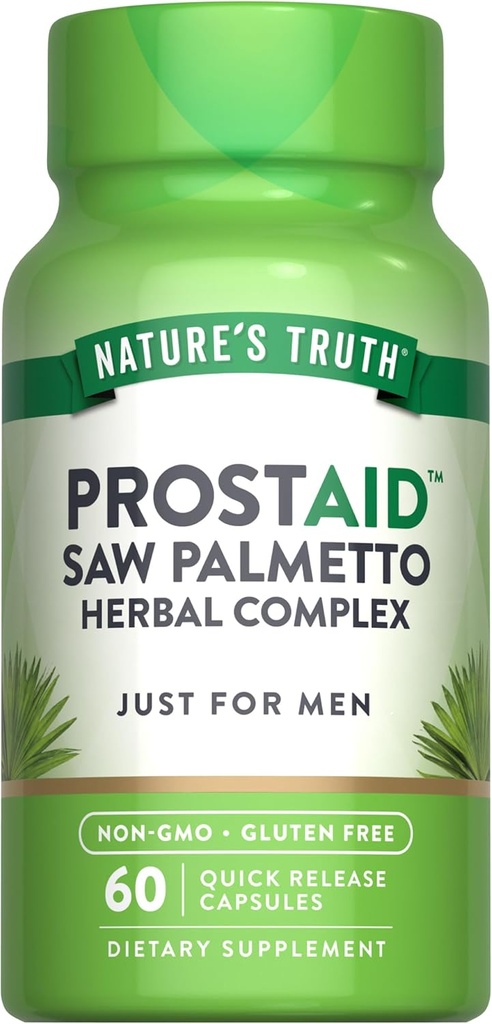 Nature's Truth Prostate Support Supplement for Men   톱 팔로토, 피근, 스팅 Nettle | 60 초본 복합 캡슐 | 비 GMO & 글루텐 프리