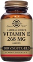 Solgartaminada E 268 mg (400 IU), 100 Vegetarian Softgels - Natural Antioxidant, compatibilitat amb el sistema d' aparences i Immnegu, evidentment, 16amination E - No-GMO, Vegan, Guten, Dary Free - 100ving