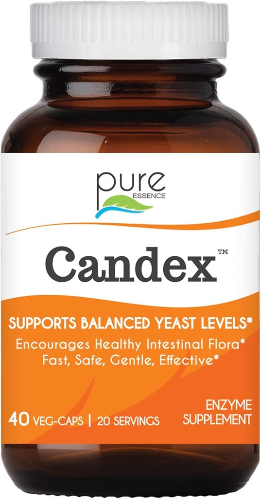 Pure Essence Candex Supplement - Digestive Enzymes ilə Yeast Overgrowth, Kişi və Qadınlar üçün Yeast İnfeksiya Probiotik Yardım - 40 Kapsül