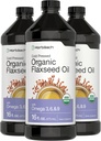 Horbäach Organic Flaxseed Oil 124; 3 Pack 124; 16 fl oz Setiap orang 124; Dingin Menekan 124; dengan Omega 3, 6, 9 124; Vegetarian, Non-GMO, Gluten Free Liquid