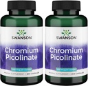 Swanson Chromium Picolinate - Natural Supplement Promoting Metabolism & Weight Management - Supports Healthy Blood Sugar Levels Already Within The Normal Range - (200 Capsules, 200mcg Each) 2 Pack