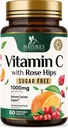 Vitamin C 1000mg Per Serving Chewable - Sugar Free - Extra Strength Antioxidants - Natural Immune Support Supplement with Vitamin C & Rose Hips, Powerful Vit C Chews, Tasty Orange Flavor - 60 Tablets