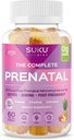 SUKU Prenatal Multivitamin Gummies - Folate, Calcium, ויטמין D3, B12, K2 - Sugar-Free, Vegetarian, Gluten-Free הריון תומך - Pineapple Peach Flavor - 60 Count Count