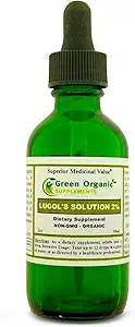 Green Organic Supplements Lugol’s Iodine Solution 2%, 2oz (Pack of 1)