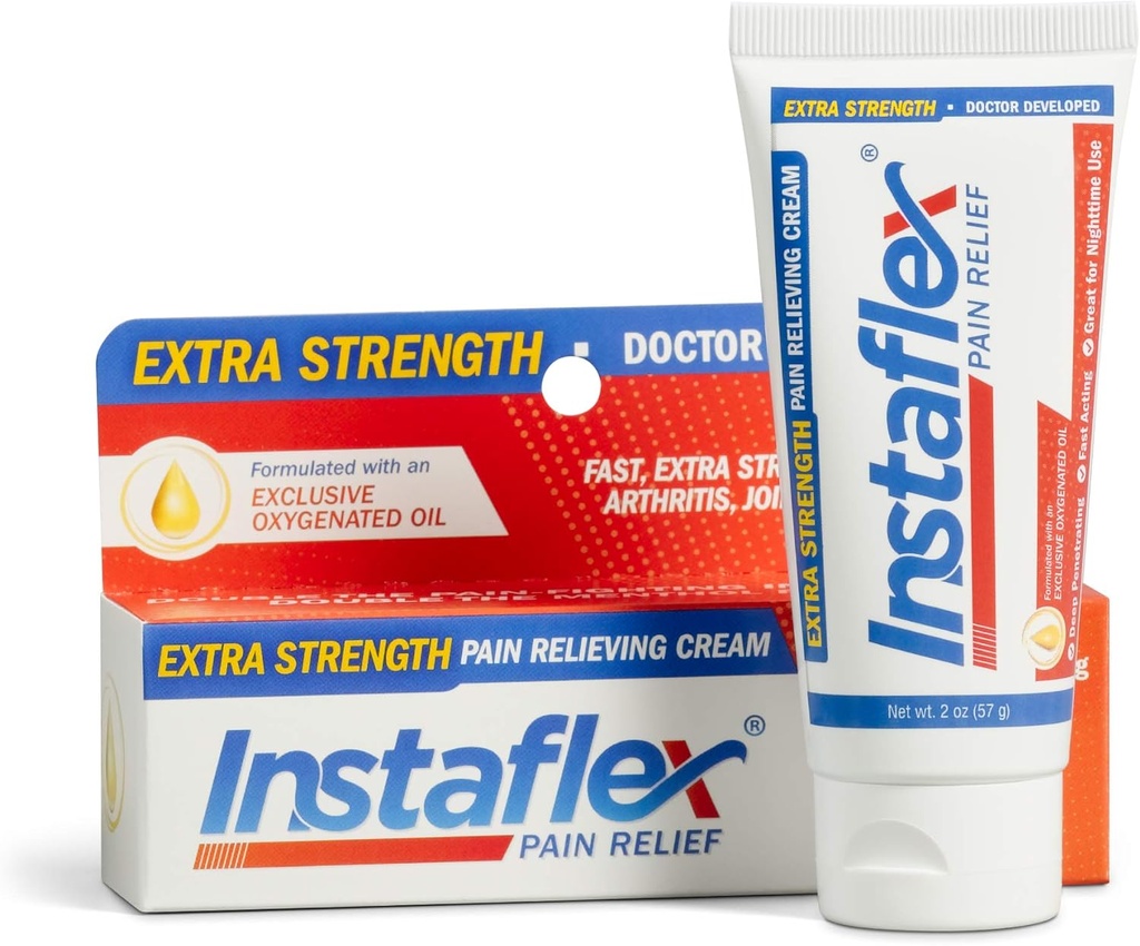 Directii sanatoase Instaflex Extra Putere Relief Pain Cream, cu 2X Ingrediente de luptă durere, Rubs Out dvs. cel mai dur musculare si dureri articulare (2 oz)