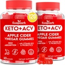Apple Cider Vinegar Gummies, Keto ACV Gummies with Probiotics, Vitamin B12 & Keto Support, 2000 mg ACV with Mother for Digestion, Metabolism, Cleanse & Detox Diet, Vegan, Low Sugar, 120 Counts