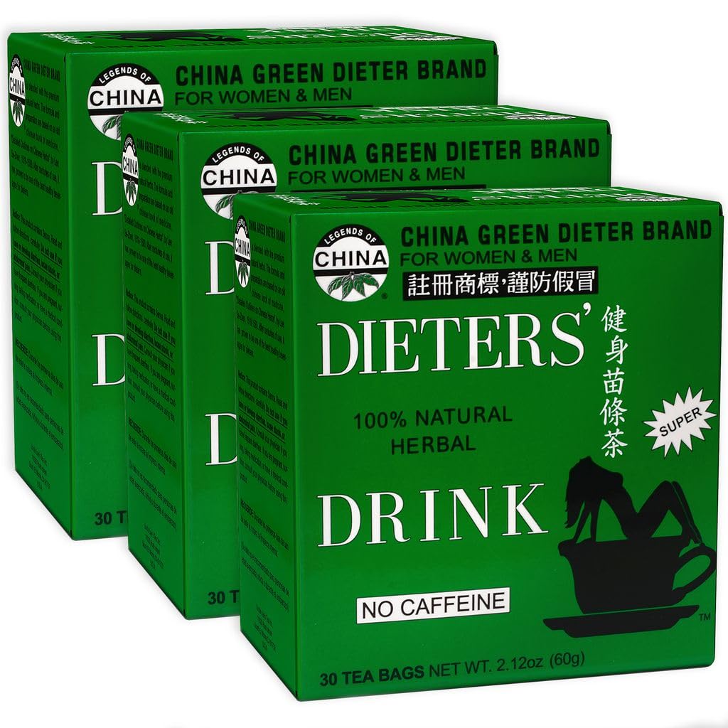 Onkel Lees Senna Tea 3-Pack – Green Dieters Getränk, Koffeinfrei 100% natürliche Kräuter-Detox & Verdauungsunterstützung, 30 Ct Jede