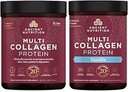Ancient Nutrition Multi Collagen Protein Powder, Unflavored, 60 Servings + Multi Collagen Protein Powder, Vanilla, 45 Servings