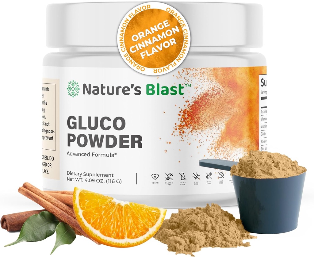 Gluco-Powder with White Mulberry Extract & Ceylon Cinnamon - אורגני metabolic Wellness בלנדר עבור אנרגיה ו Vitality, 1 בקבוק