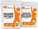 BulkSupplements Collagen Peptides 1kg + Grass Fed Whey Protein Concentrate 1kg Bundle