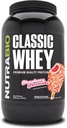 NutraBio Classic Whey Protein Powder Supplement - 25g proteínu per scoop - Full-Spectrum Amino Acid Profil bez výplne, umelé farby, alebo konzervačné látky - Jahodový koláč, 2 libry
