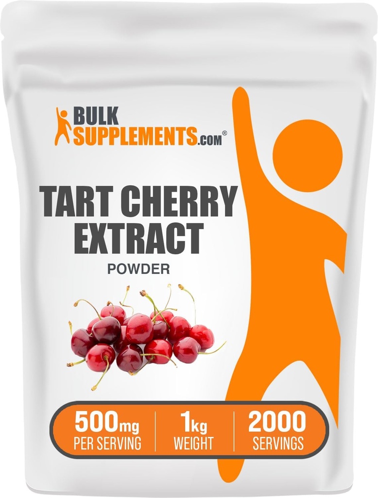 BulkSupplements.com Tart Cherry Extract Powder - Tart Cherry Supplement, Herbal Supplement - Antioxidant Source, Gluten Free, 500mg na Serving, 5kg (11 liber) (balení po 5)