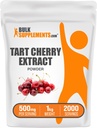 BulkSuplements.com Tart Cherry Extract Powder - Tat Cherry Suplemen, Herbal Suplemen - Antioksidant Sumber, Gluten Bebas, 500mg per Serving, 5kg (11 pon) (Paket 5)