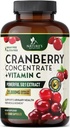 Cranberry Supplement Pills 25,000mg - High Potency Vitamin C Cranberry for Women & Men, Urinary Tract Health Support, Sugar Free, Gluten Free, Non-GMO, Cranberry Concentrate Extract - 120 Capsules
