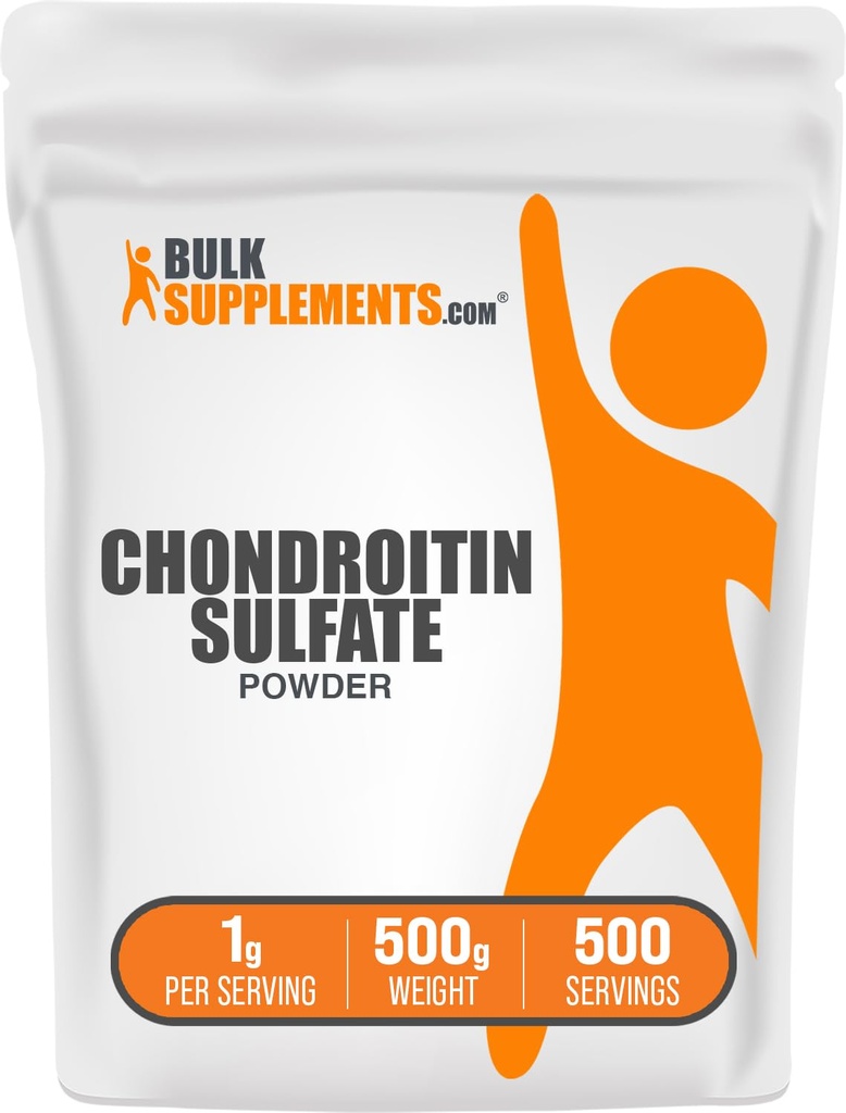 BulkSupplements.com Chondroitin Sulfate Powder - Chondroitin Sulfate Supplement, for Joint Support - Gluten Free, 1g per Serving, 500g (1.1 lbs) (Pack of 1)