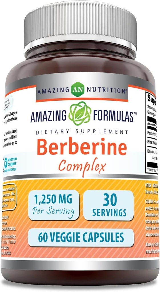 Verbazingwekkende Formules Berberine met Bitter Melon & Banaba Extract Complex 