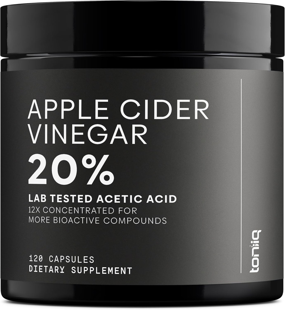 Cápsulas de Vinagre de Cider Apple - Ultra alta potência 2,010mg Fórmula com 20% de ácido acético e pimenta Cayenne - Feito com a mãe - Laboratório de terceira parte testado - 120 Cápsulas