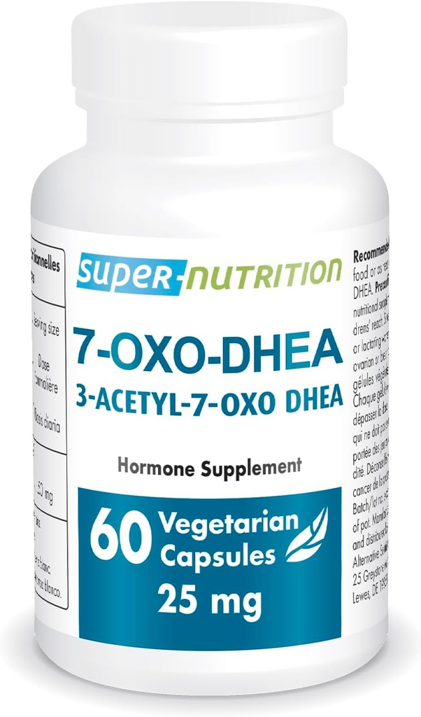 Supersmart 7-OXO DHEA 25mg - Advanced DHEA Metabolite Təhlükəsizlik və Gluten Pulsuz - 60 Vegetarian Capsules