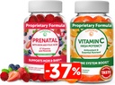 Lunakai Prenatal and Vitamin C Gummies Bundle - Pregnancy Multivitamin supplement with Iron ' Folic Acid - 300mg Organic, Non-GMO, Vegan Chewable Gummy - 30 Days Supply