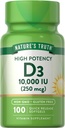 Nature 's Truth D3 Vitamin 10.000 IE Softgels Supplement øb 124; 100 Greve 124; High Potency Formel 124; Non- GMO og Gluten Free
