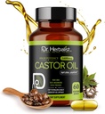 HERBALIST Castor Oil Capsules博士 - 每人1600毫克,60个计数 - 非GMO、快速吸附、蔬菜、冷椒和高概率 - 支持皮肤、毛发、天然氧化剂和消化健康