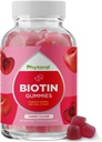 Phytoral Biotin Gummies för hår och nageltillväxt - Biotin Gummies för hårvård ungdomlig hudvård och nagel - 5000mcg per servering hud naglar vitaminer Vuxen skönhet
