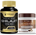 WELLNESS LABSRX Shilajit Pure Himalayan Capsules 15,000mg - Mushroom Coffee Blend | Bundle
