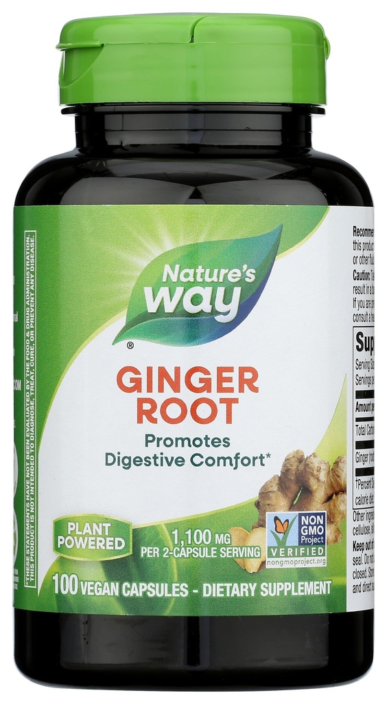 Nature's Way Premium Herbal Ginger Root 1100 mg per Serving 180 VCaps