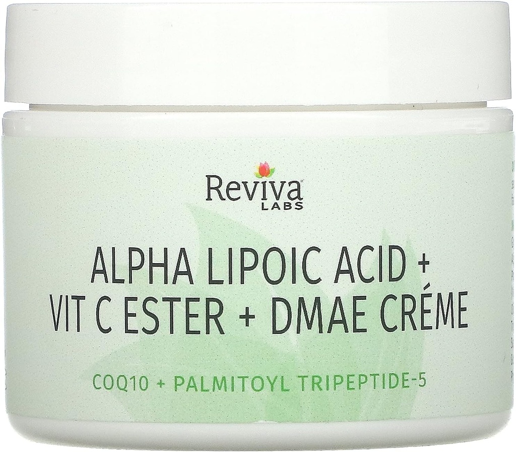 Reviva Labs Alpha Lipoic Acid, Vitamin C Ester, & DMAE Cream, 2 Ounce