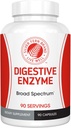 Silver Fern Brand Ultimate Digestive Enzym Supplement - 1 butelka = 90 Kapsułki - Wysoka potencja, Multi Enzym - Digestive Comfort & Food Tolerance - Hemicululaza, Peptydaza, Maltaza, Więcej