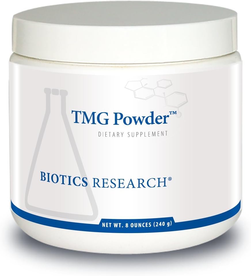 Biotics Research TMG Powder – Trimetilglycine. Betaine. Powdered Fórmula. Donante de metil. Protección vascular. Muscle Gain. Detoxificación. Supports Healthy Homocysteine Levels Contiene: 8 Oz (240g)