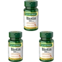 Nature's Bounty Biotin, Vitamin Supplement, Supports Metabolism for Cellular Energy and Healthy Hair, Skin, and Nails, 1000 mcg, 100 Tablets (Pack of 3)