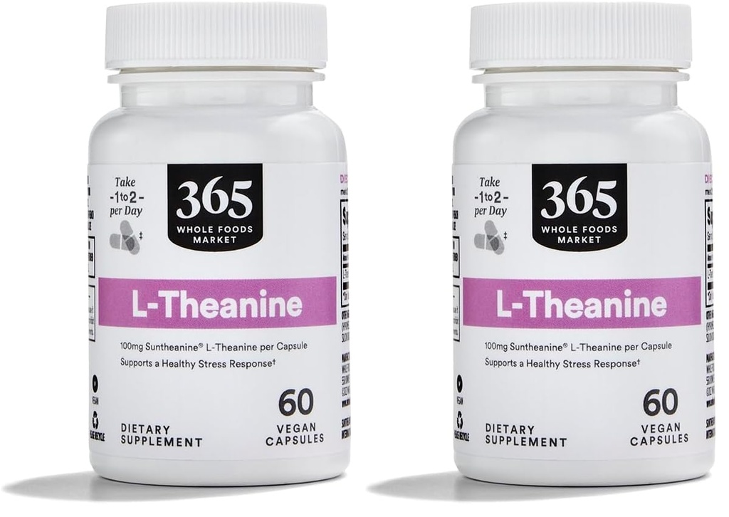 Whole Foods Market, L-Theanine 100mg, 60 ct (Pack of 2)