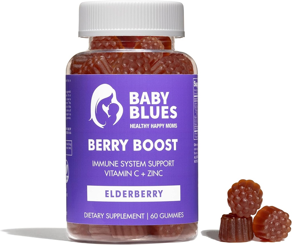 Baby Blues Berry Boost for Moms, Immunitity Enderson Bames Immy Immun Supplement with viron C และ Zync for Authers, Non-GMOIMO Immun System Impster Glute Gluten Free Gammcs