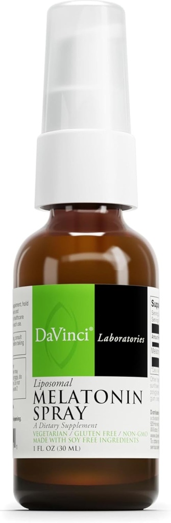 DAVINCI Labs Liposomal Melatonin Spray - Sleep Support Supplement - Bedtime Spray mit 3mg Melatonin pro Servierung - Fast-Acting Formula - Unterstützt Restful Sleep - 30 mL