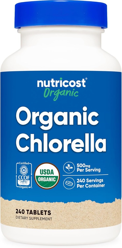 מזון אורגני Chlorella 500 מ"ג, 240 טבליות - Gluten Free, non-GMO