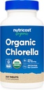 chlorela orgânica nutricost 500mg, 240 comprimidos - sem glúten, não-GMO