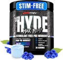 PROSUPPS Mr Hyde Max Pump Pre Workout Powder - Stim-Free Preworkout stöder blodflöde, muskelvolym och uthållighet - Koffeinfri Nitric Oxide Gym & Fitness Supplements (Blue Razz, 20 portioner)