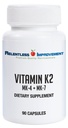 Natural Vitamin K2 MK4 Plus Vitamin K2 MK7 High-Potency 15,000mcg MK-4 + 60mcg MK-7 Supports Bone and Arterial Health Vegi-Capsules Soy-Free