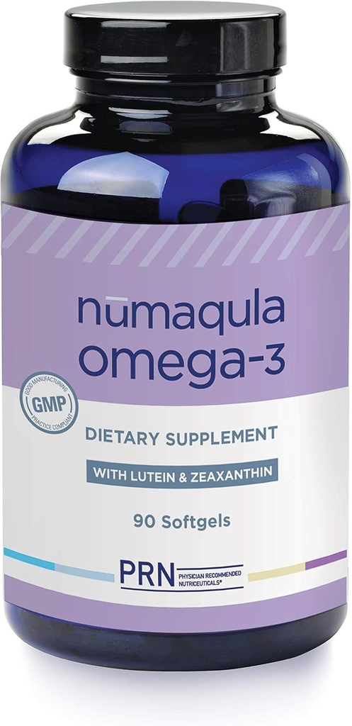 PRN nümaqula Omega 3 supplement - 90 Softgels, 30-Day Supply - Re-Esterfied Omega 3 Triglyceride Form with 1400mg DHA, 400mg EPA, Lutein ' Zeaxanthin for Macular ' Retinal Support
