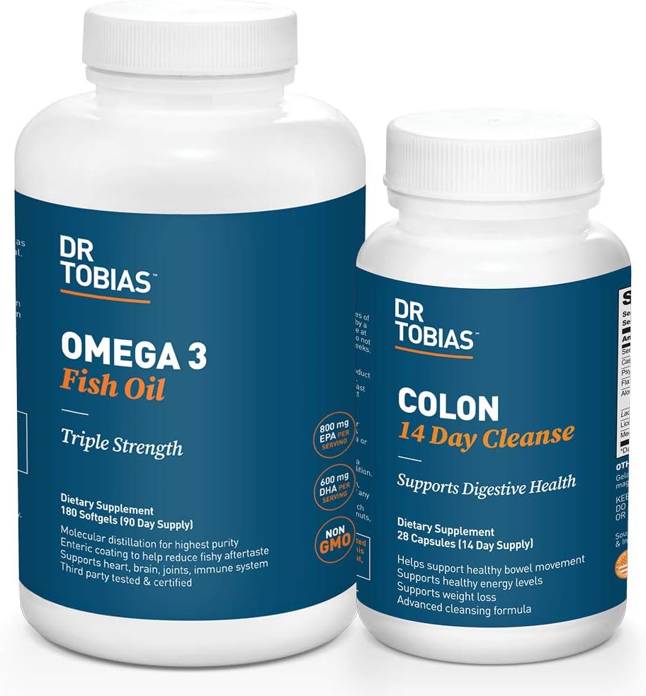 Dr. Tobias Omega 3 魚油とコロン 14 デイクレンジング改良された消化と全体的な健康