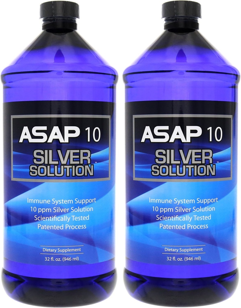 American Biotech Labs ASAP 10 PPM Silver Sol Immune System Support ® 2 Pakke med 32 Oz Totalling 64 Oz
