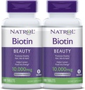 Natrol Biotin Beauty Tablets, Promotes Healthy Hair, Skin and Nails, Helps Support Energy Metabolism, Helps Convert Food Into Energy, Maximum Strength, 10,000mcg, 100 Count (Pack of 2)