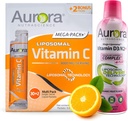 Aurora Nutrascience Mega Liposomal C-vitamin 32 Pack + D3-vitamin / K2 palack bundle - Immuntámogatás és Kognitív egészség kiegészítése - 32 szerváció