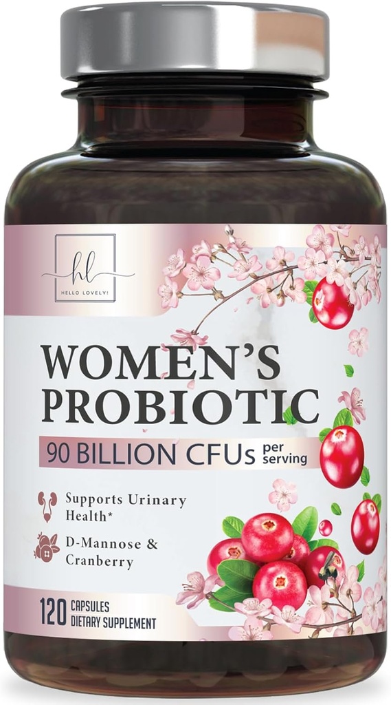 Probiotice pentru femei Digestive Health Support - 90 Miliarde CFU Femei Probiotice, 16 Strains, Cranberry, Probiotic Vaginal cu Prebiotice, PH, Imune, Urinal, & Feminina de sănătate Suport, 120 Capsule