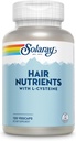 SOLARAY Hair Nutrients with L-Cysteine - Hair Vitamins with Biotin for Hair Growth Support - Hair Skin and Nails Vitamins for Women and Men - Lab Verified, 60-Day Guarantee - 60 Servings, 120 VegCaps
