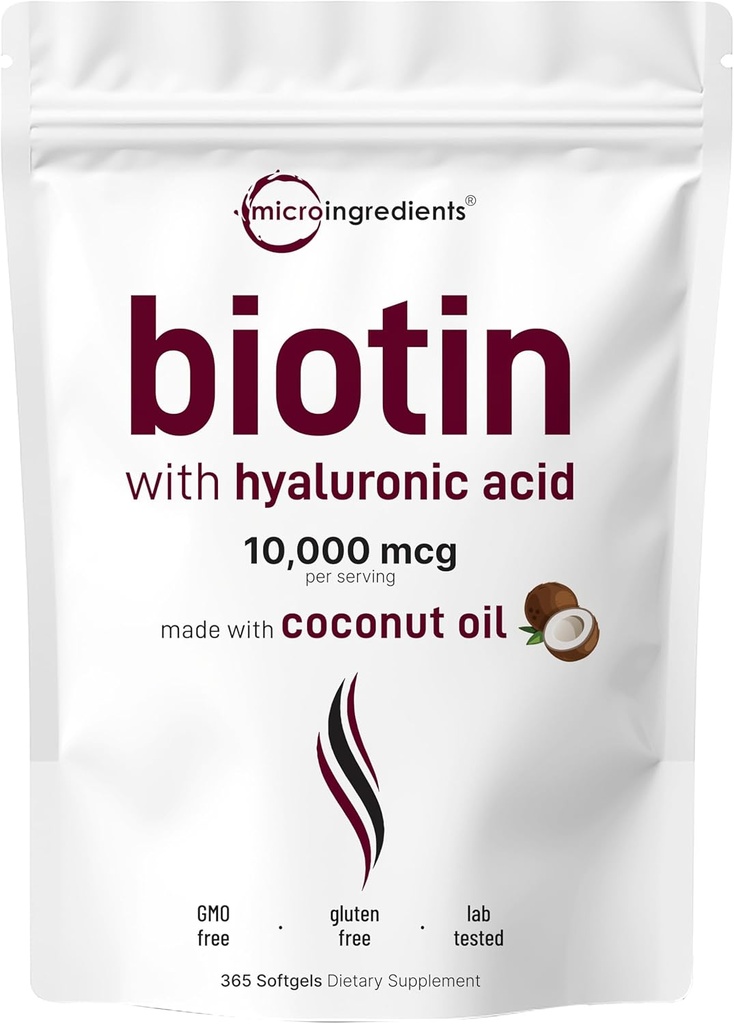 Micro Ingredients Biotiini 10 000 mcg w/Hyaluronic Acid 25mg 