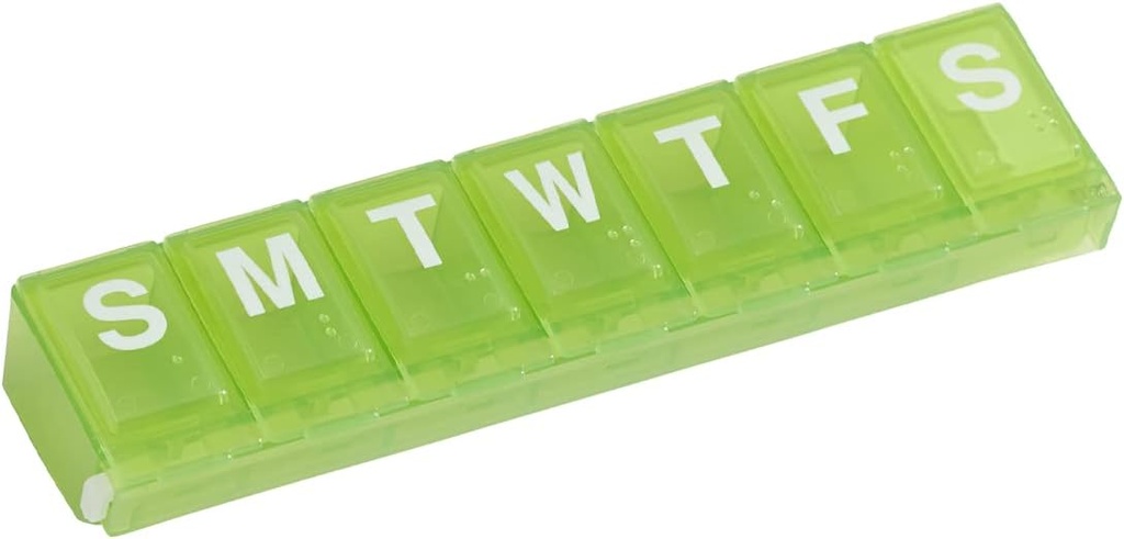 EZY DOSE Weekly (7-Day) Pillenplaner, Medizin-Gehäuse, Vitamin Organizer-Box, große Locking-Komponenten zur sicheren Verschreibung Medikamente und Verhindern zufällige Verwürfe, Grün