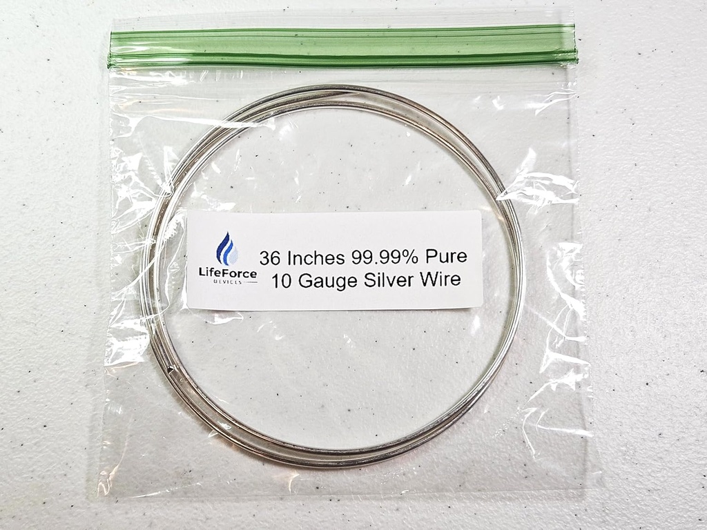 Kabel Generator Perak murni - 9999 Silver Electrodes - Pre-Cut 36- Inch 10 Gauge Wires - Fits Generator LifeForce