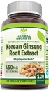 Kruidengeheimen Koreaanse Ginseng Root Extract 120 Veggie Capsules Supplement 